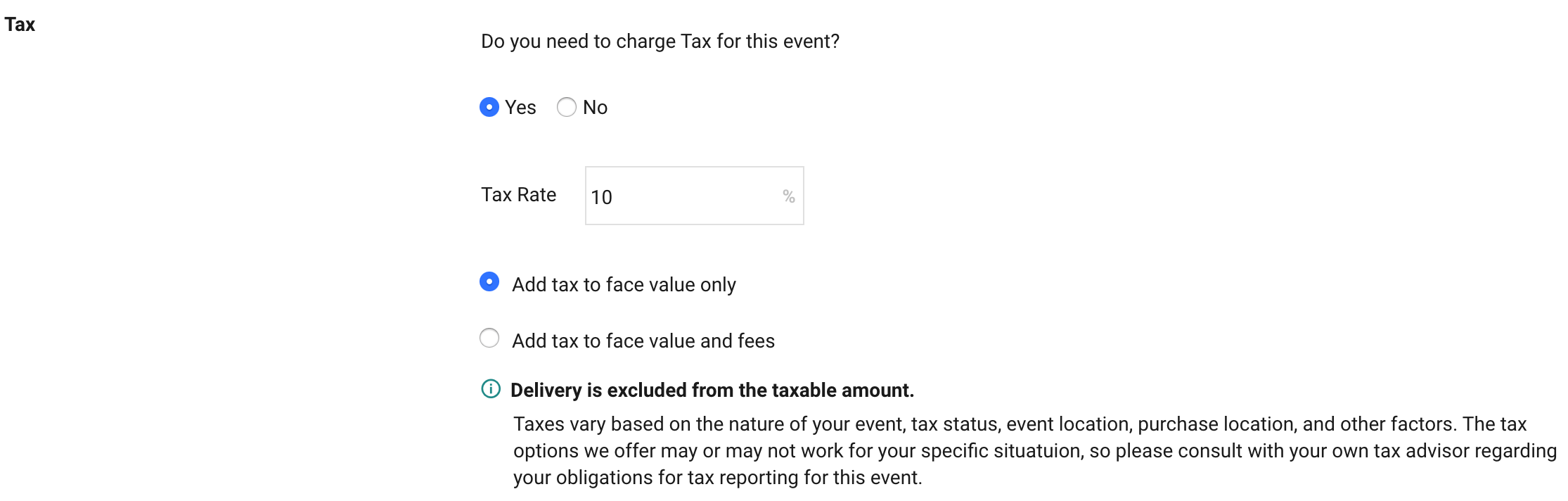 Collecting Tax on Ticket Sales Client Support